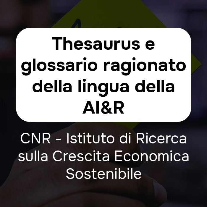 logo dell'iniziativa Thesaurus e glossario ragionato della lingua della AI&R